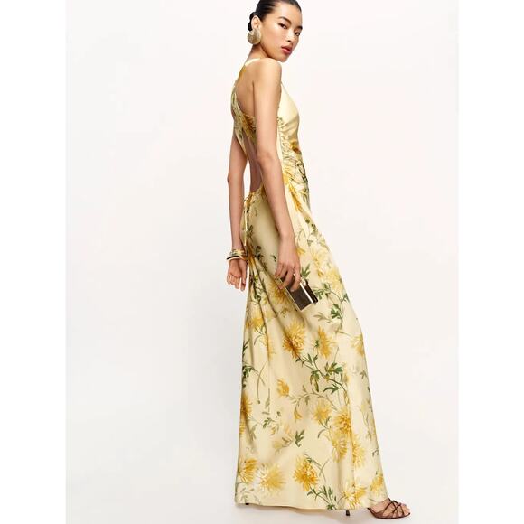 Reformation Anaiis Silk Dress Honeyglow - Picture 4 of 13